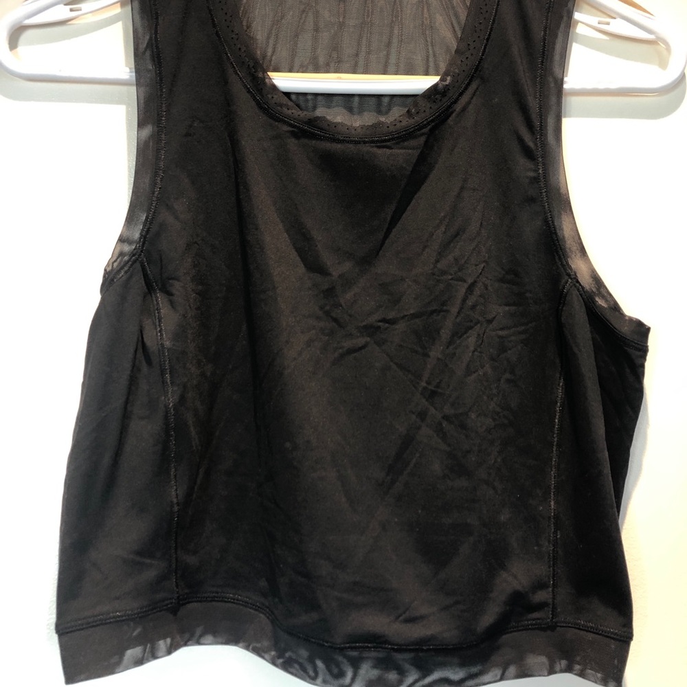 Lululemon Black Crop Tight Tank with Sheer Back